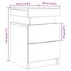 VidaXL Table de chevet et LED vieux bois 35x39x55 cm bois d'ingénierie, meuble de chevet, table d'appoint, armoire de lit, 857654