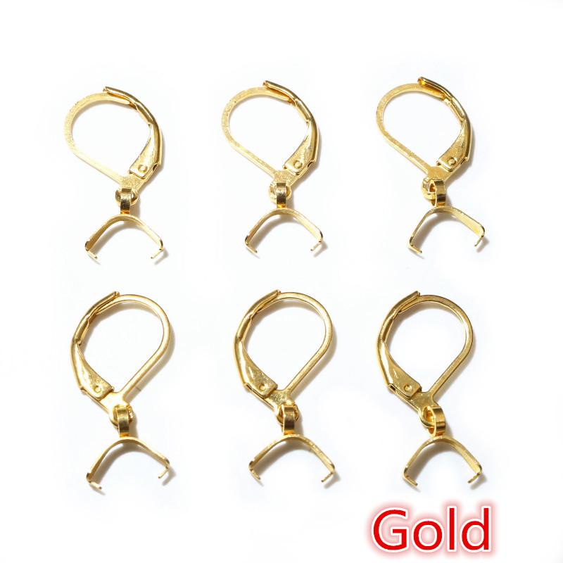 

10pcs 316 Stainless Steel Black Gold Color Earring Hooks Wire DIY Earring Clips Hooks for Jewelry Making Accessories золотой