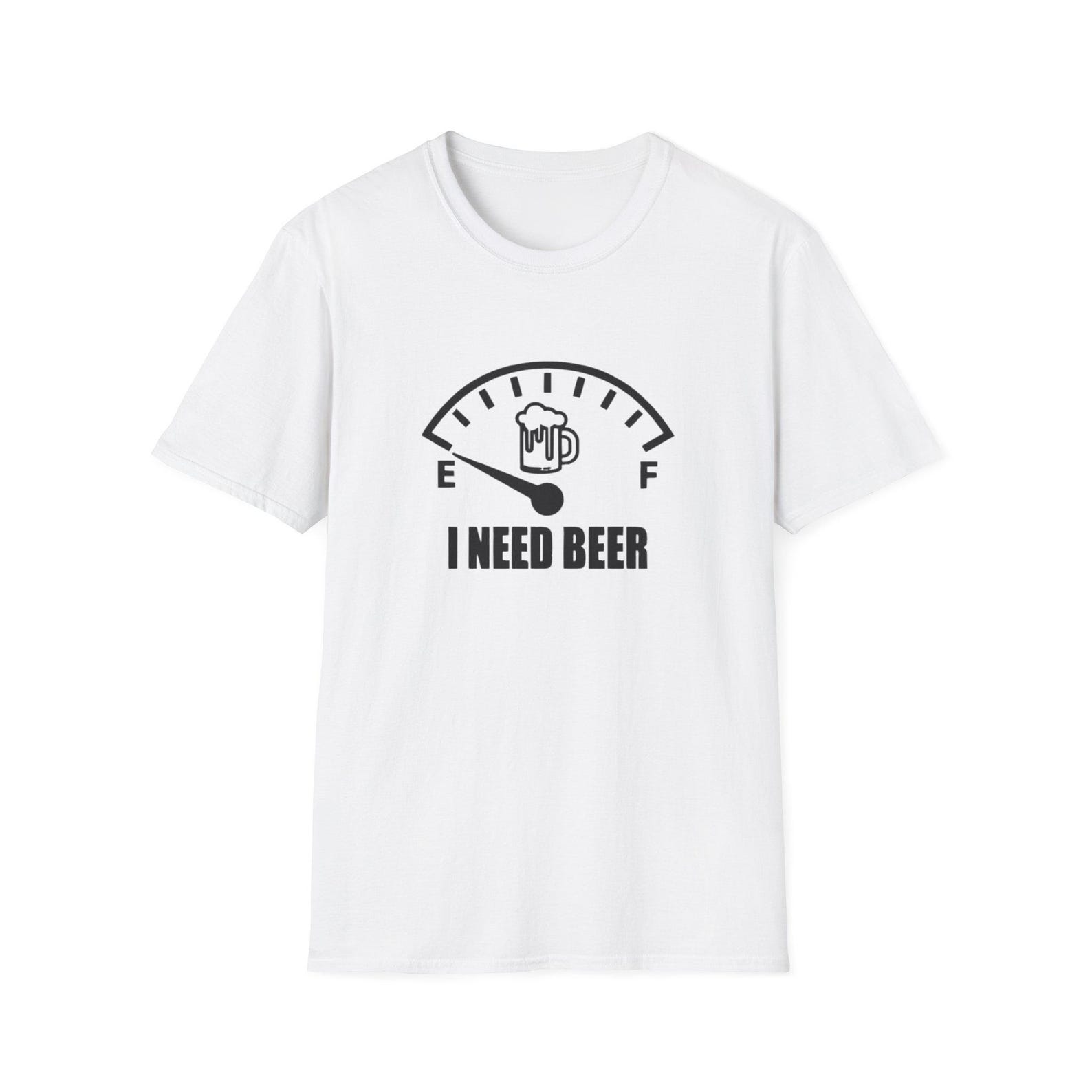 I Need Beer fuel gauge T-Shirt | Funny Beer Shirt, Drinking Tee M
