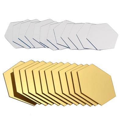 Home Electronic 12 stücke Sechseckigen Stereo Spiegel Wand Aufkleber Abnehmbare Wasserdicht Selbst-adhesive