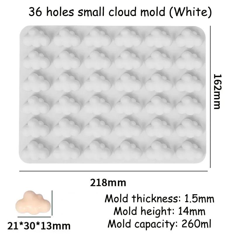 New 36 Cavity Clouds Silicone Mold Weather Shape DIY Baking Cake Chocolate Fondan Ice Cube Mold Handmade Soap Candle Decorations