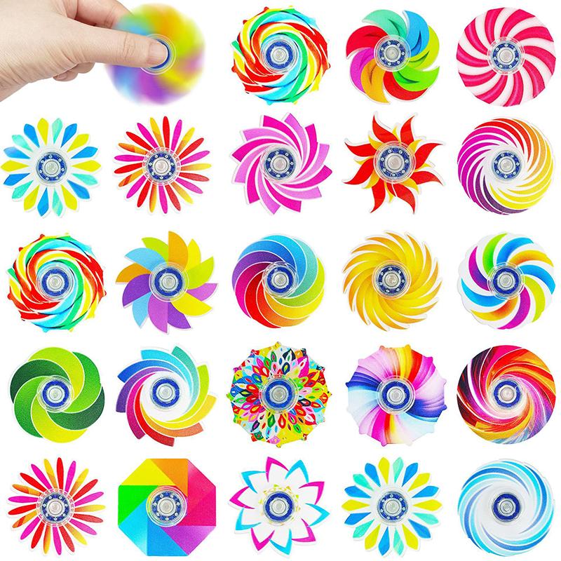 10/20Pcs Mini Ranbow Fidget Spinner Kids Birthday Party Favors Classroom Rewards Goodie Fillers Christmas Gift Stress Relief Toy