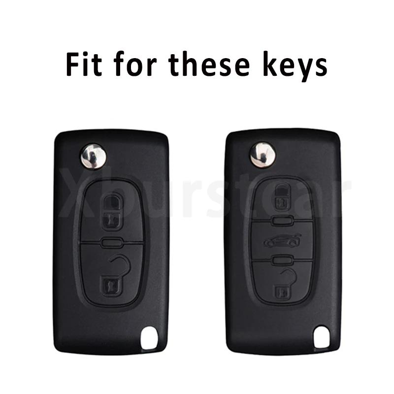 2/3 Buttons Auto Shell Fob for Peugeot 107 207 307 308 407 607 3008 5008 for Citroen Xsara C5 C6 C8 TPU Car Flip Key Case Cover