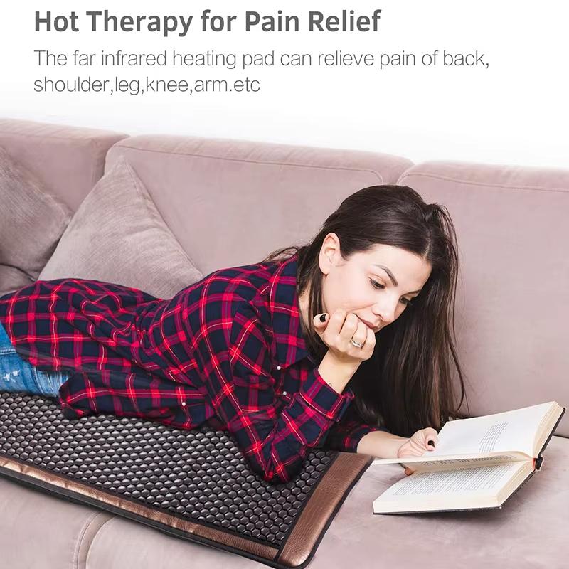 1.9x0.6m Far Infrared Tourmaline Germanium Stone Heating Pad Electric Hot Stones Wellness Mattress for Back Comfort and Relaxation