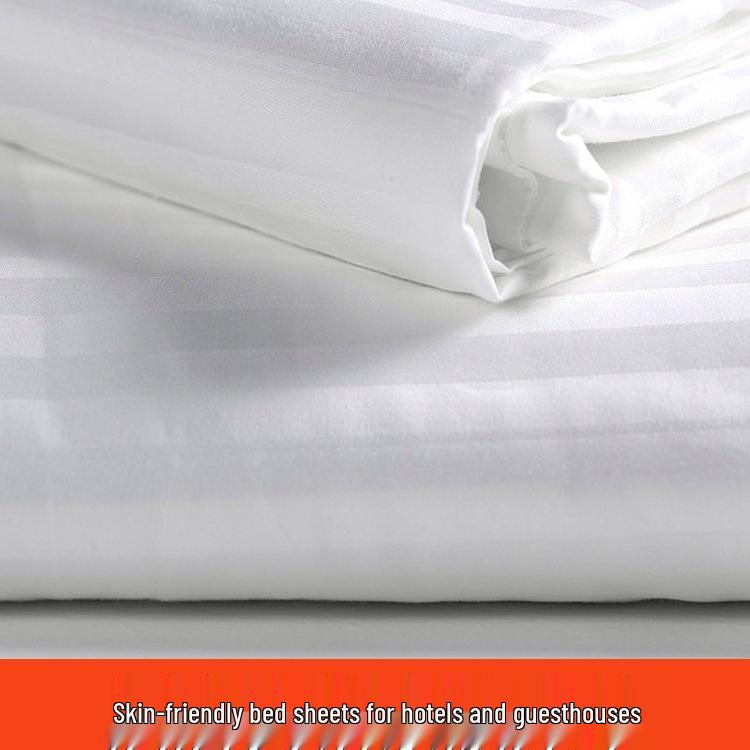 Star Hotel White Cotton Sateen Stripe Pillowcase - Ideal for Beauty Salons, Spas, and B&Bs.