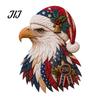 Eagle Themed Home Ornament Patchwork DIY Kit, Christmas Fabric Art Halloween Sewing Kit Patriotic Craft for Handmade Wall Decor Relaxing Crafting
