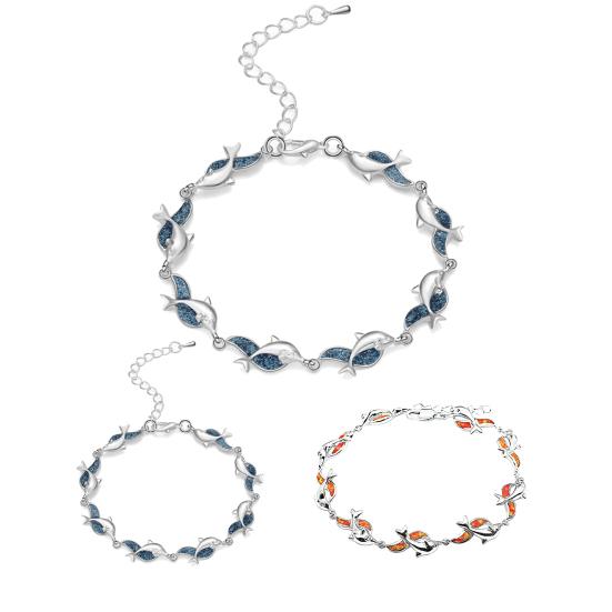 Bracelet Dolphin Charm Jewelry Gift Alloy Women Fashion Dolphin Chain Bracelet for Banquet Party