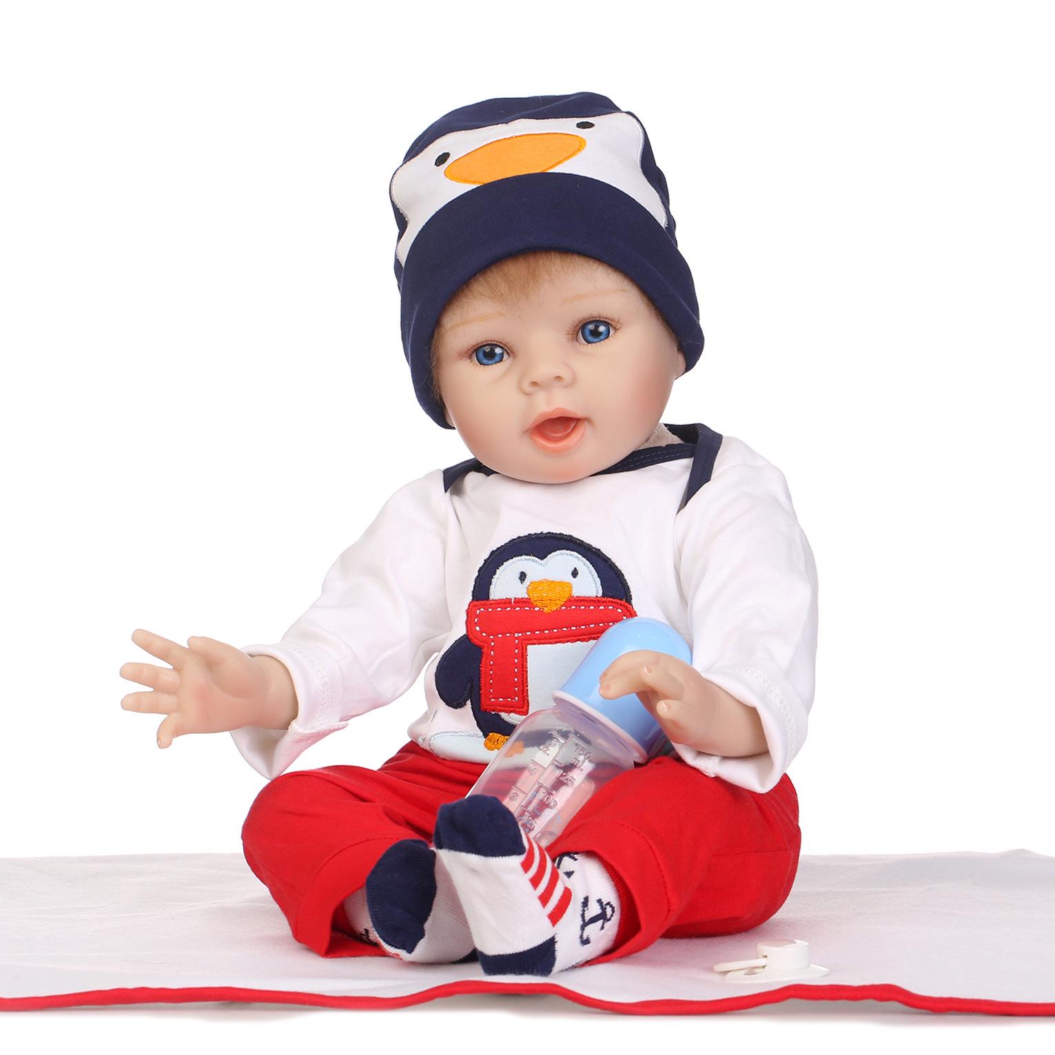 NPK Silicone Realistic Baby Doll in Penguin Suit - Cute Toy Gift 55cm