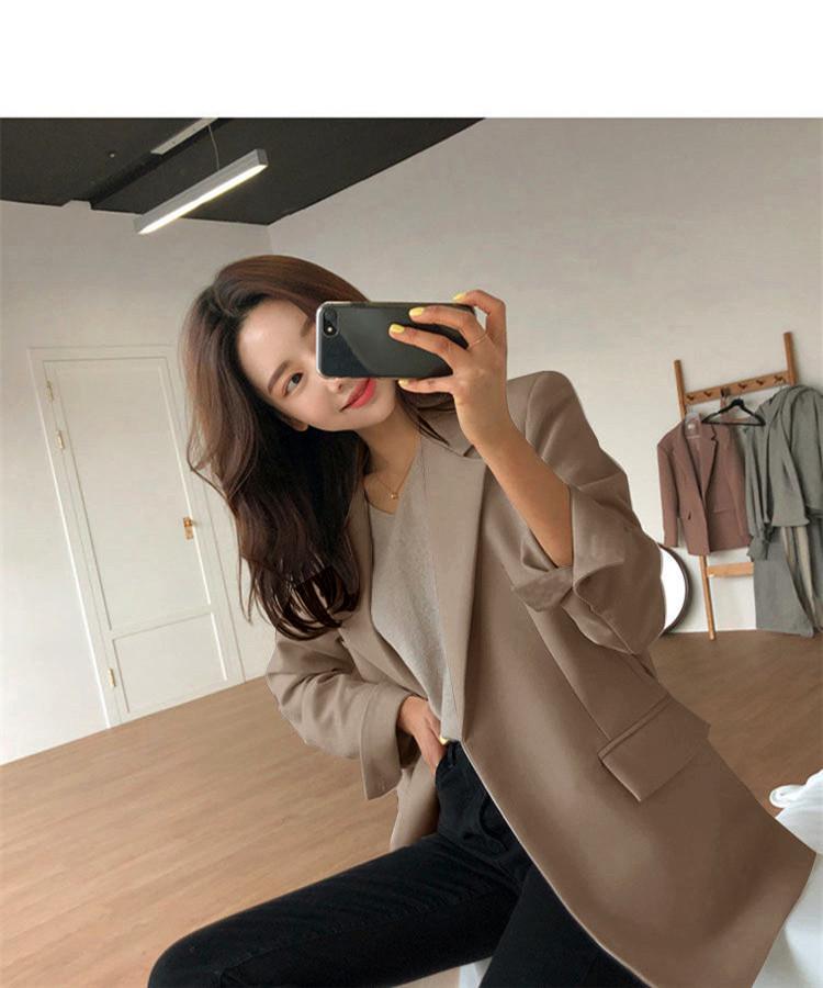 Women's Black Blazer: 2022 Spring/Autumn, Korean Medium Length, British Casual Style