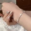 PANJBJ 925 Silve Beads Letters Bracelet for Women Girl Gift Punk Good Luck Simplicity Jewelry