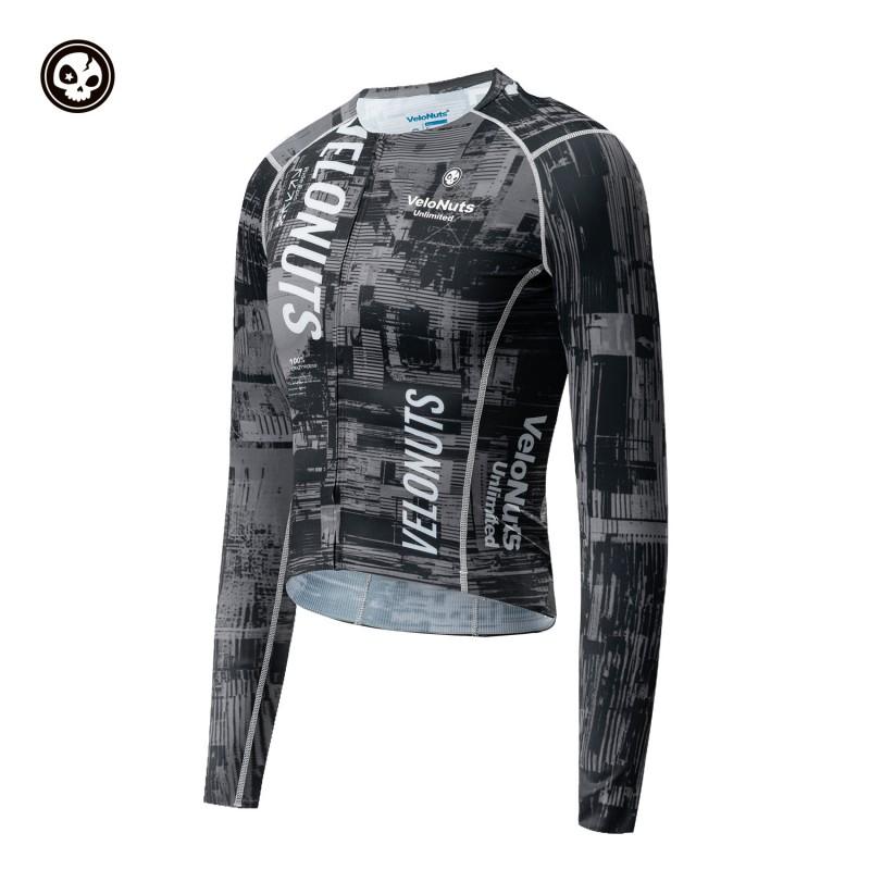 Mens Long Sleeve Cycling Jersey 2026 VNS Skull Design Breathable Quick-Dry Road Bike Top Black Small