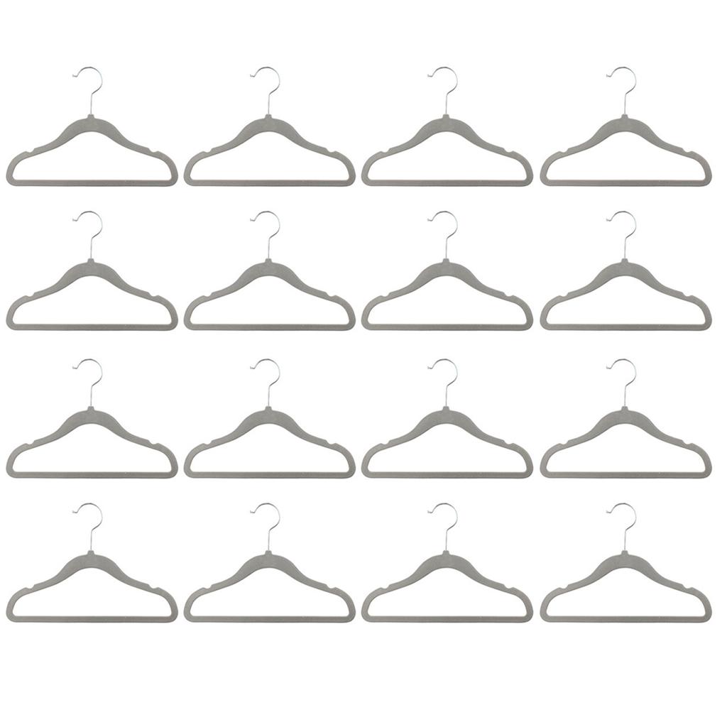 16Pcs Velvet Hangers Non-Slip Rotin Baby Clothes Hangers Portable Children Closet Organizer Drying Clothes Space Saving