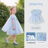 JELLYBABY Girls Bow Mesh Puff Sleeve Princess Dress