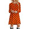 Halloween Party Dresses For Women Funny Cats 3D Pumpkin Print Dress Autumn Winter Fashion Long Sleeve Kawaii Dress Oversize
