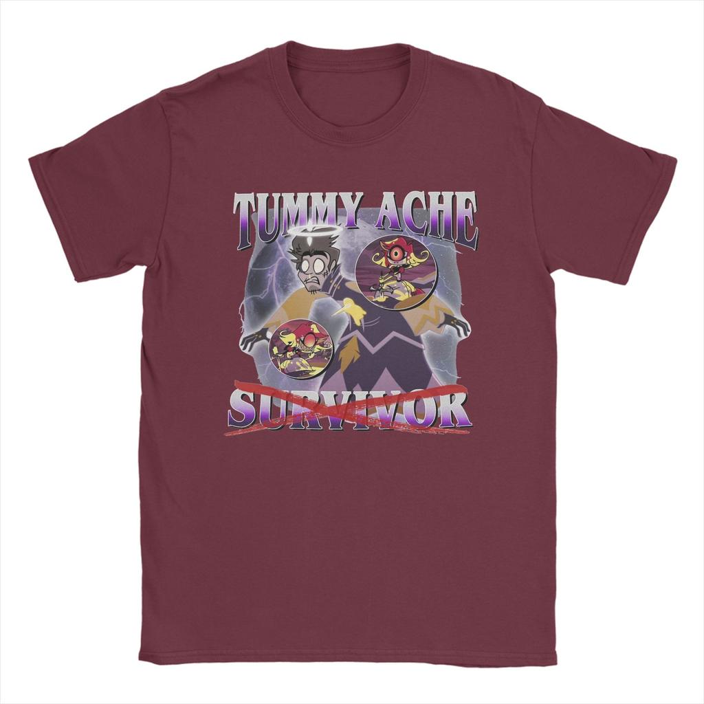 Adam Hazbins Hotels Tummy Ache Survivor Men's T Shirts Casual Tees Short Sleeve Crew Neck T-Shirt 100% Cotton Gift Idea Clothes