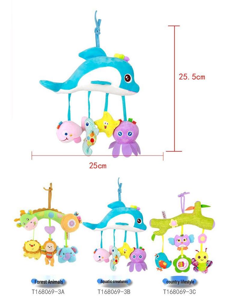 Happy Monkey Teether & Rattle Plush Crib Toy