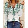 Long Sleeved Zipper T-shirt for Women's Fashion Items, Party Gatherings, Full Body Printed Patterns