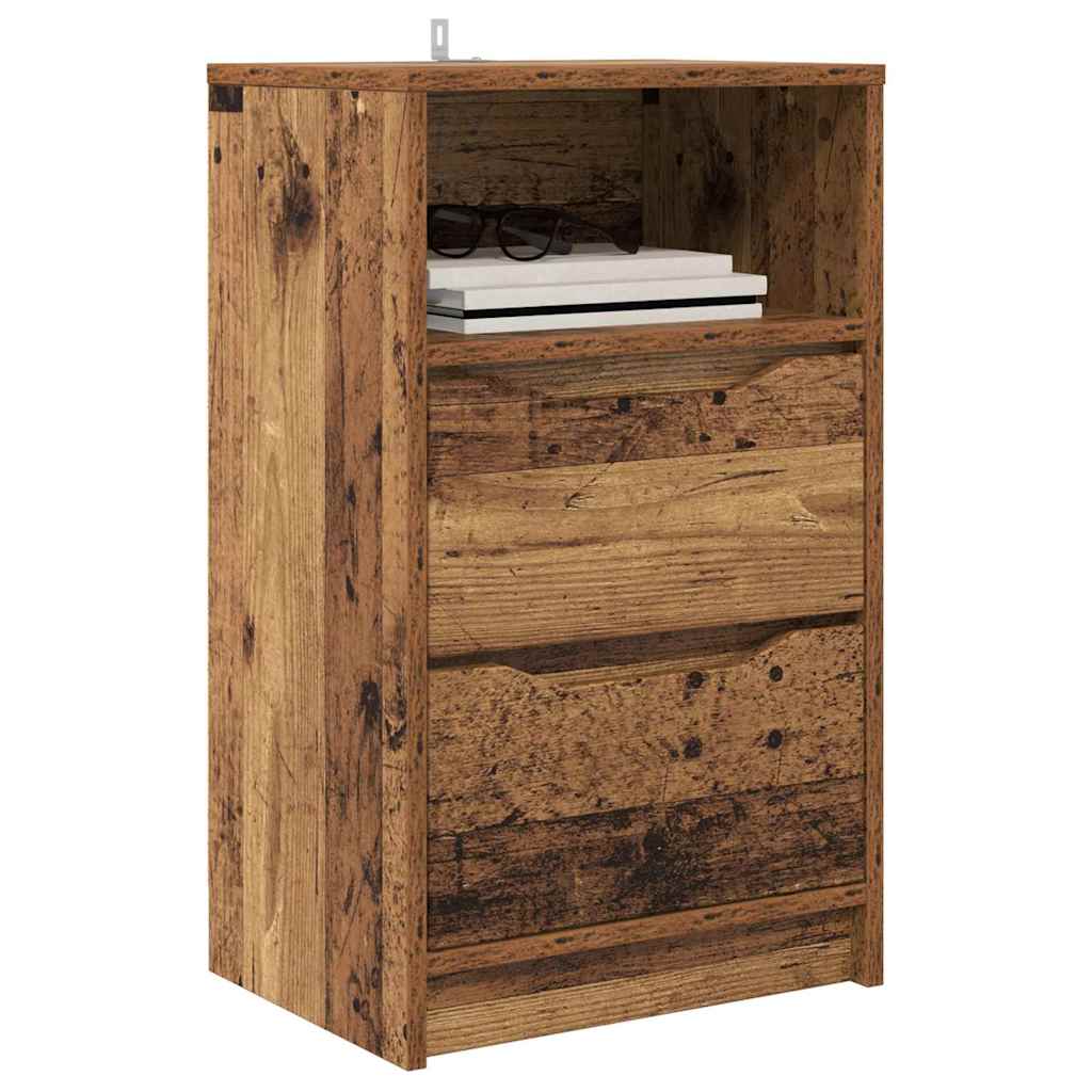 Nightstands 2 Pcs Reclaimed Wood Look 40 X 30 X 67 Cm Engineered Wood