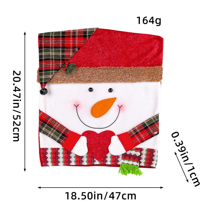 New Santa Claus Chair Cover for Christmas 2Pcs Christmas Decoration Doll Chair Slipcover Decoration Home Dining Chair Back Cover 52x47cm 2pcs
