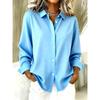 Fashionable Women's Collared Shirt Solid Color Minimalist Series Casual Loose-Fit Breathable Long-Sleeve Shirt For Everyday Wear