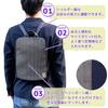 [creare Kiki] Slim Backpack for Men, Lightweight, Travel and Business, Made in Japan with Okayama Denim Herringbone Fabric, Thin Gusset, Toyooka Bag,