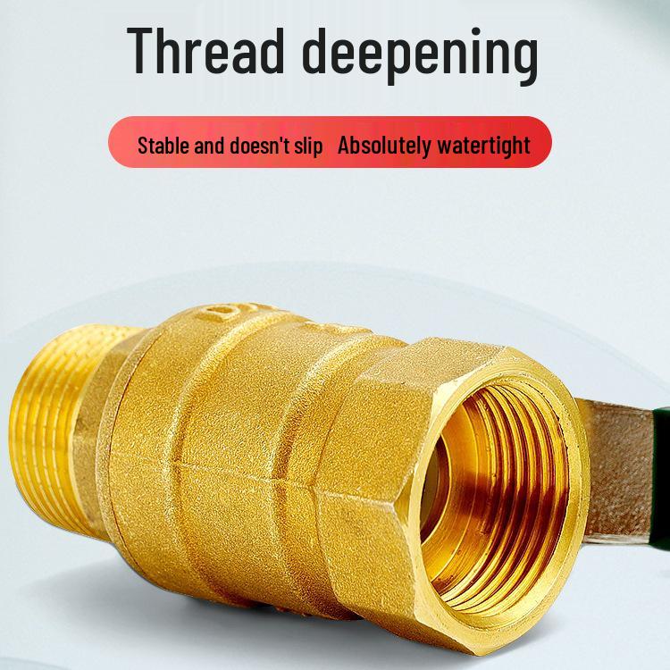 Copper Ball Valve for Gas & Water Heater: Internal/External Thread, Large Flow, Sizes 2-6 Points, 1 Inch