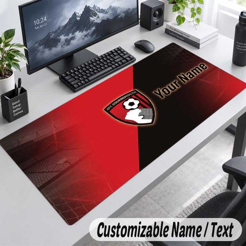 Custom Name Text Mouse Pad Bournemouth Football Personalized Desk Pad For Work And Gaming