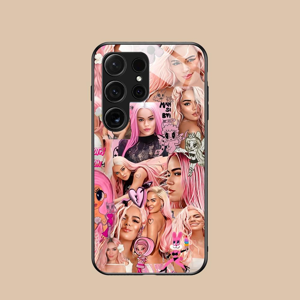 Karol G Latino Mobile Cell Phone Case for Samsung Galaxy S26 S25 S24 S23 S22 S21 S20 Note20 Plus FE Ultra Glass Colorful Cover