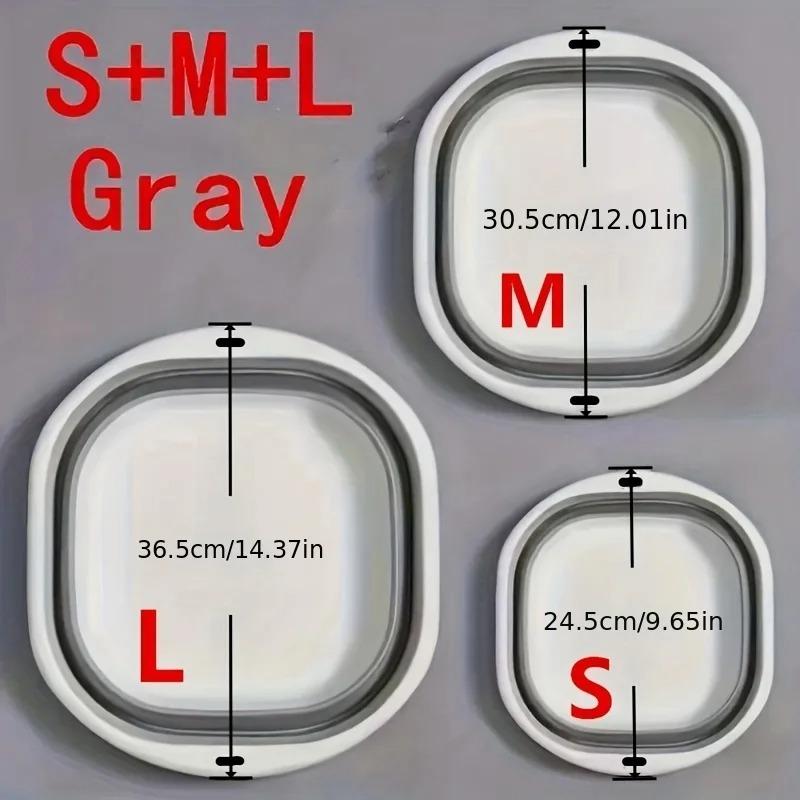 3 Pack Collapsible Tub Wash Basin Laundry Baskets Space Saving Storage Container for Dishing Fruit Camping Laundry Hiking Home