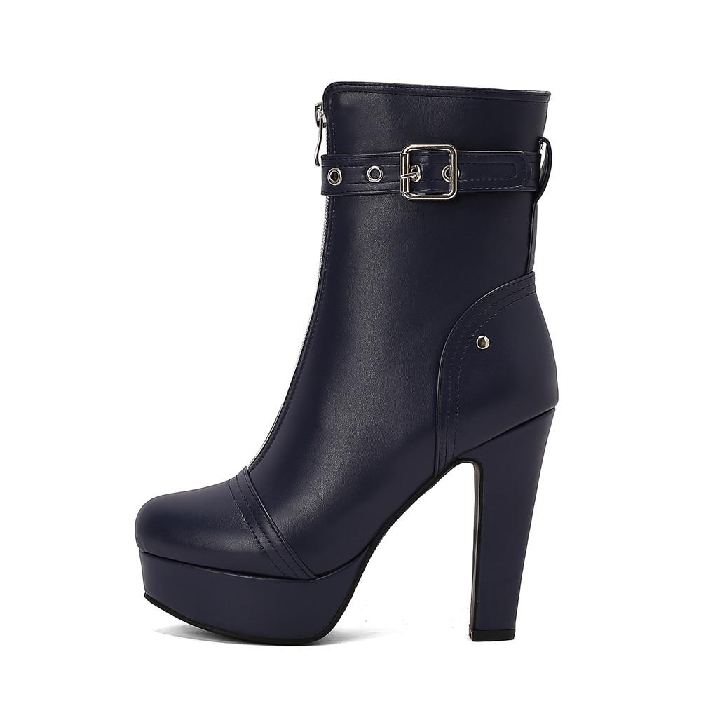 Fashion Fashion Ankle Boots For Women 2025 Autumn Winter High Heels Short Boots Female Platform Red Yellow White Zip Party Shoes 34-46