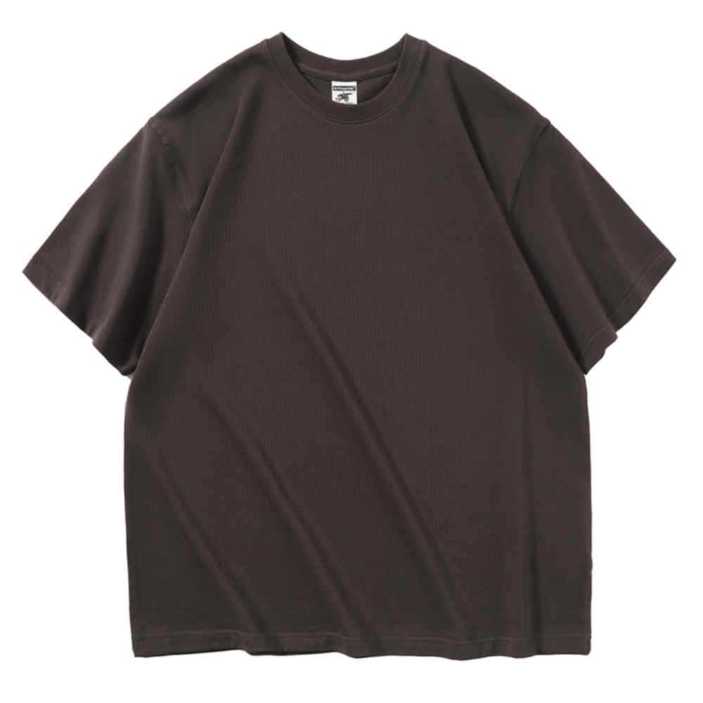 Herr sommar lös tung bomulls-t-shirt med tryckt design