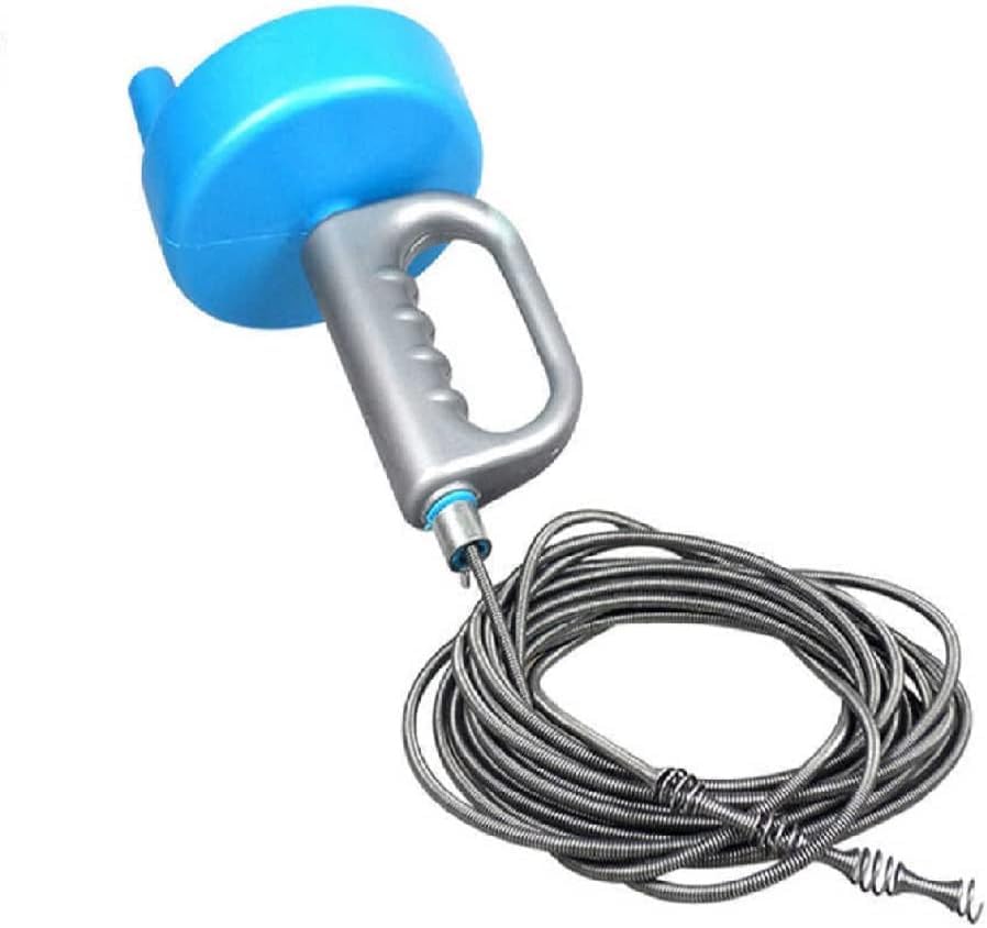 

EINEY Rotating Wire Pipe Cleaner for Drains, Bathrooms, Toilets, and Sewage Clogs (4m)