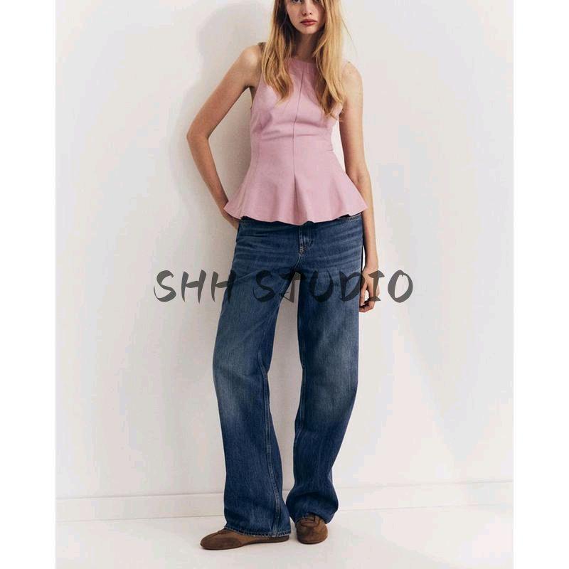 25 Spring New Women's Clothing Round Neck Sleeveless Bowknot Decoration Short Skirt Hem Silm Tops 3067008