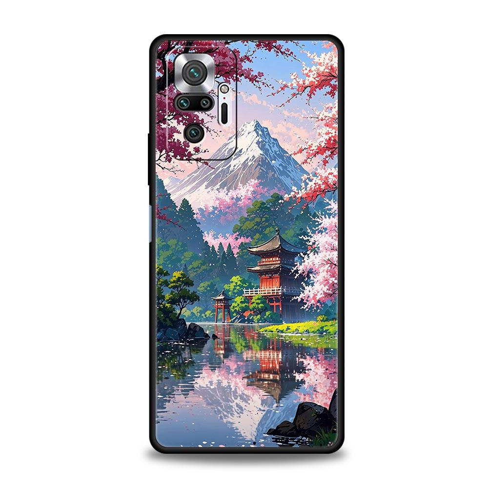 Japan Mount Fuji Painting Cherry Blossom Phone Case For Xiaomi Redmi Note 14 13 5G 10 11 12 Pro Plus 4G 14C 13C 12C 10C Cover