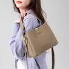 Womens Genuine Leather Shoulder Bag Medium Size Water Bucket Style Crossbody Urban Minimalist Design