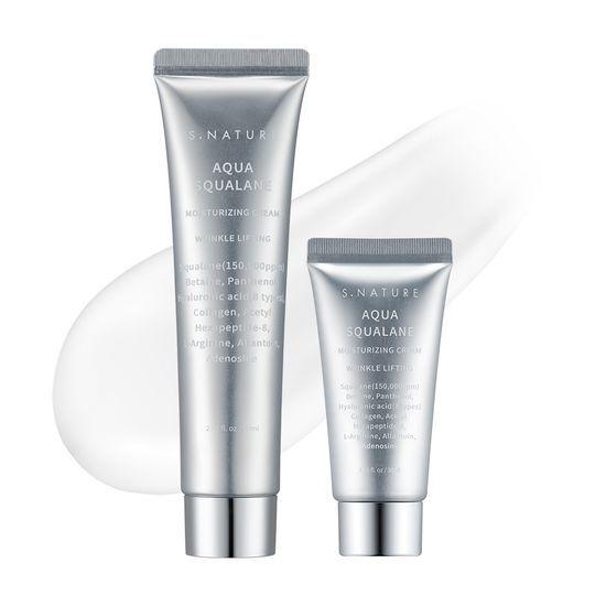 

S.NATURE Аква Сквалановый Крем (Набор 60 мл + 30 мл)– Глубоко увлажняющий крем для лица для чувствительной и сухой кожи