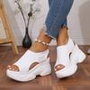 Large size platform sandals women's 2025 summer new fish mouth comfortable versatile fly-woven sports and leisure sandals