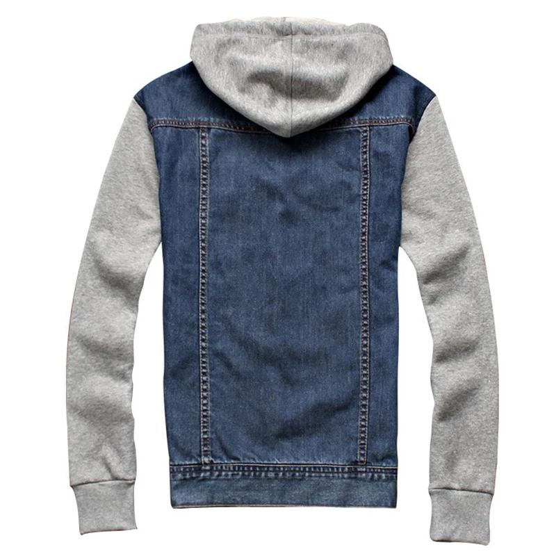 2026 Primavera Otoño Chaqueta Vaquera con Capucha para Hombre Ropa Casual Urbana Chaquetas Vaqueras Chaqueta Vaquera para Hombre Abrigo Desmontable para Hombre