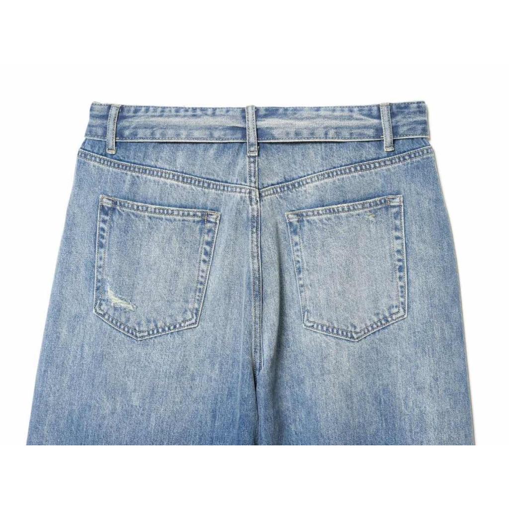 VIONA Damen Retro 90er Low Rise Weite Beine Jeans Gemütlich Hellblau Zerrissen Used Denim Hose Stylisches Mädchen Y2k Pendler Streetwear