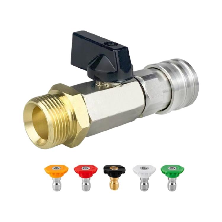 Leak Resistant Ergonomic High Pressure Hose Coupler 1/4Inch Valves Metal Connector Professional Automotive Cleaning Tool
