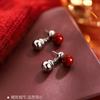 925 silver red gourd stud earrings 2026 Year of the Horse niche earrings New Year natal year earrings