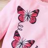 Baby Girls Butterfly Print Sweatshirt Set Pullover Top and Pants 2pcs
