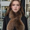 Thickened Hair Collar Fur Scarf For Women Warm Solid Color Shawl Female Fur Scarf Imitation Plush Snood Fur Collar Girl Scarves