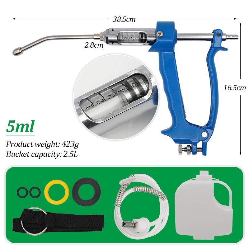 5ml 10ml 20ml 30ml Veterinary Metal Feeding Gun Continuous Drench Gun for Cattle Sheep Goat Drenching Gun with Bottle Farm Tools