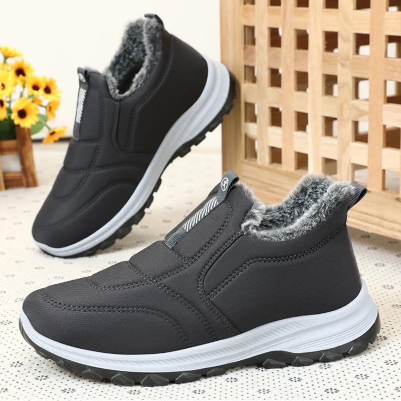 Cotton Shoes, Winter Oversized Cotton Boots, One Foot Stepping Boots with Added Velvet and Thick Walking Boots, Outdoor Snow Boots