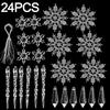 Wholesale Christmas Crystal Clear Snowflake Icicle Pendants Acrylic Xmas Tree Ornament Holiday Home Party Hanging Decoration