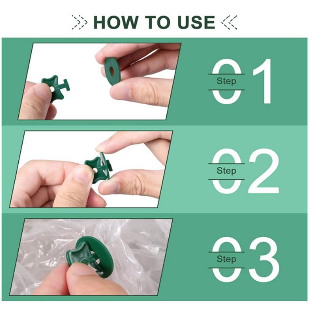 Rustproof Twist Fasteners & Sealing Washers Plastic Plant Support Clips Suitable For Greenhouse Bubble Net Stabilization