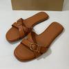 Freizeit Innen Flache Hausschuhe Sandalen 2024 Sommer Casual Braun Frauen Slipper Kreuz Riemen Spann Ferse Pad Schuhe Für Frauen