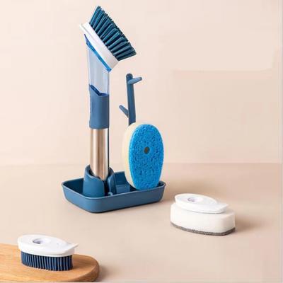 3 In 1 Dishwashing Brush Removable Sponge Dish Cleaning Brush Scrubber Brush  Home Cleaning