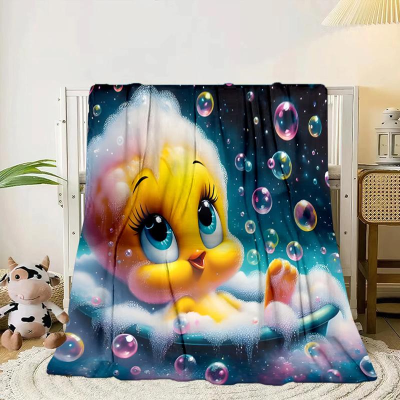 Yellow Bird Nightly Dreams Greeting Blanket Flannel Blanket for Bed, Sofa, Camping, Hiking, Picnic Essentials, Gift for Family Fan Gifts